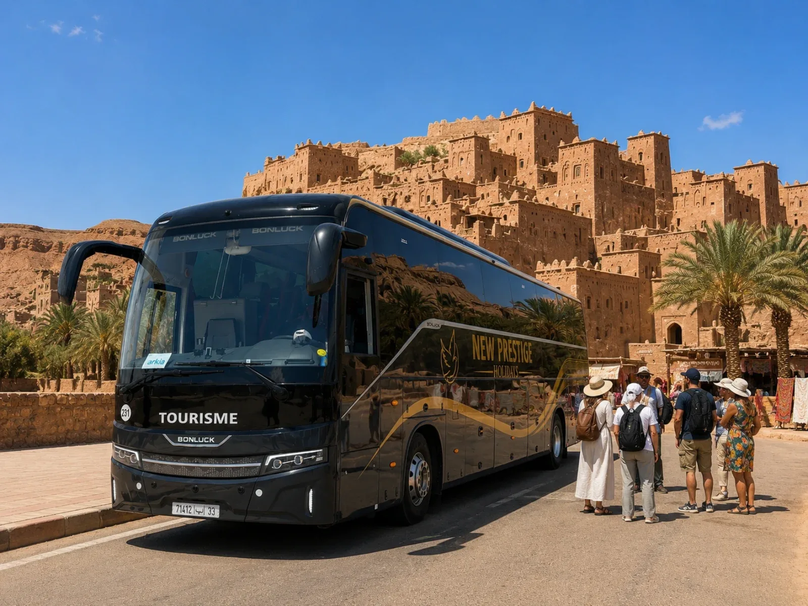 Multi-day touring circuit past a Moroccan kasbah