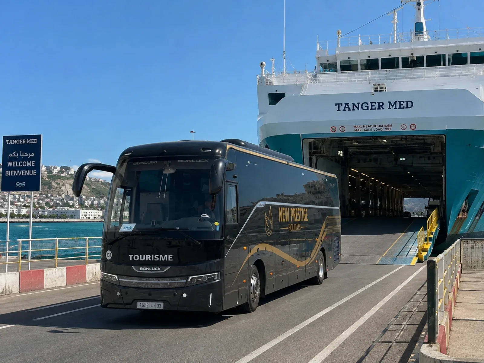 International coach tour at Tanger Med