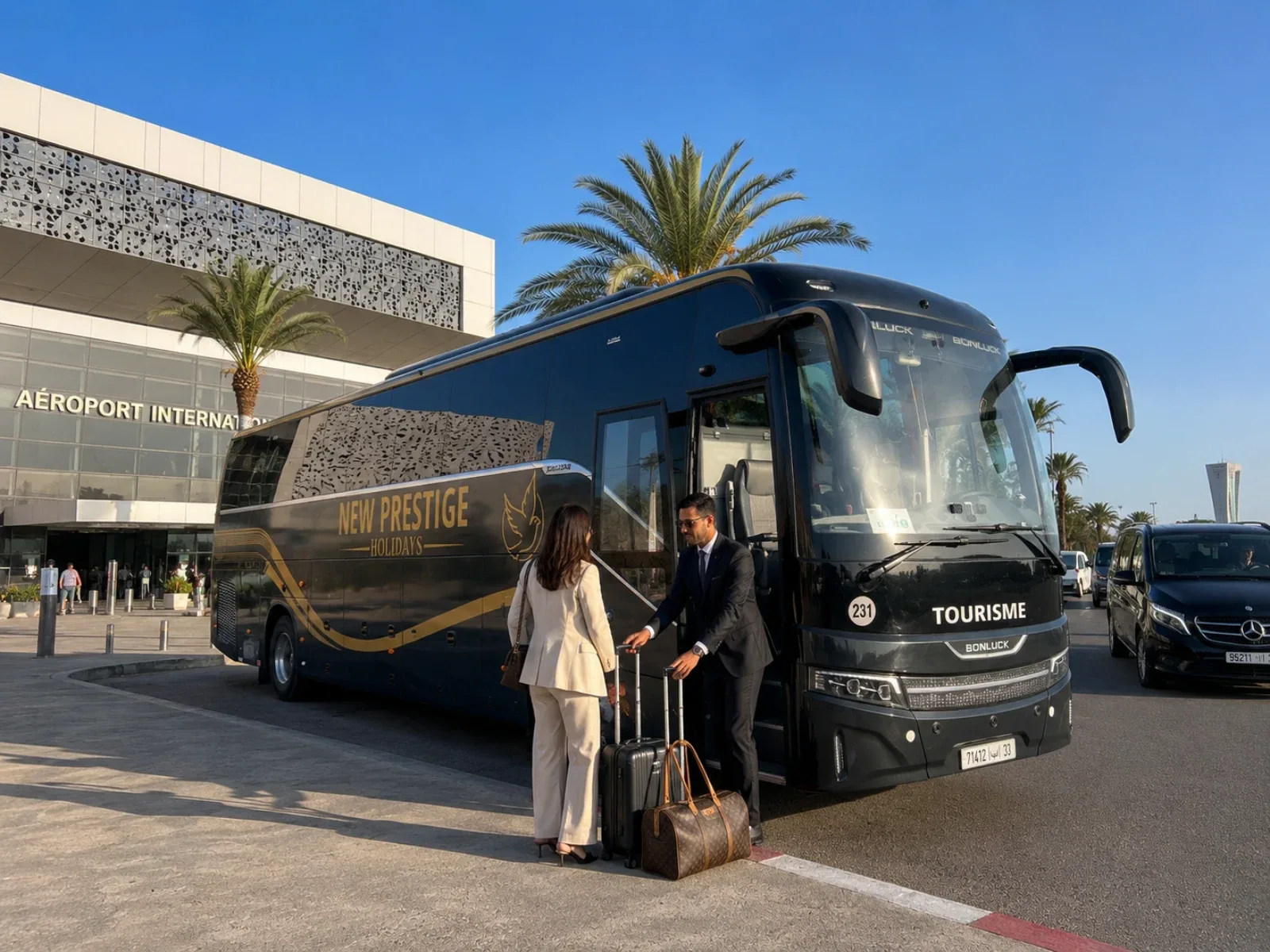 Airport and hotel transfer by coach